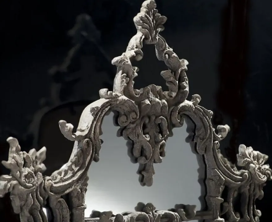 Casa Padrino Barock Spiegel Grau - Prunkvoller handgefertigter Wandspiegel im Barockstil - Antik Stil Garderoben Spiegel - Wohnzimmer Spiegel - Barock Möbel