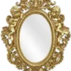 Casa Padrino Barock Spiegel Gold 35,1 x H. 48,8 cm - Antik Stil Wandspiegel - Wohnzimmer Spiegel - Garderoben Spiegel - Barock Möbel