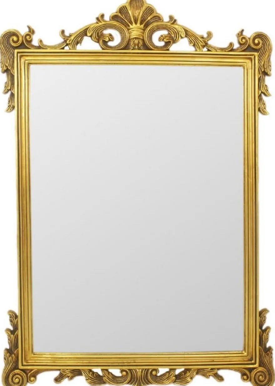 Casa Padrino Barock Spiegel Gold 75 x H. 110 cm - Wandspiegel im Barockstil - Antik Stil Garderoben Spiegel - Wohnzimmer Spiegel - Barock Möbel