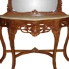 Casa Padrino Barock Spiegelkonsole Braun mit Marmorplatte - Limited Edition