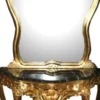 Casa Padrino Barock Spiegelkonsole mit Marmorplatte Gold Mod2 - Antik Look - 196 x 94 x 45 cm
