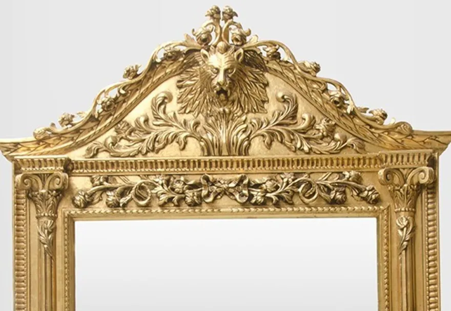 Casa Padrino Barock Spiegel Löwe Prunkspiegel Gold 270 x 165 cm - Wandspiegel im Antik Stil
