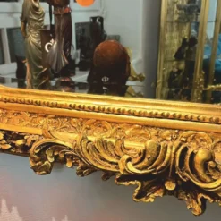 Casa Padrino Barock Spiegel mit Engelsfiguren Gold H. 175 cm - Möbel im Barockstil