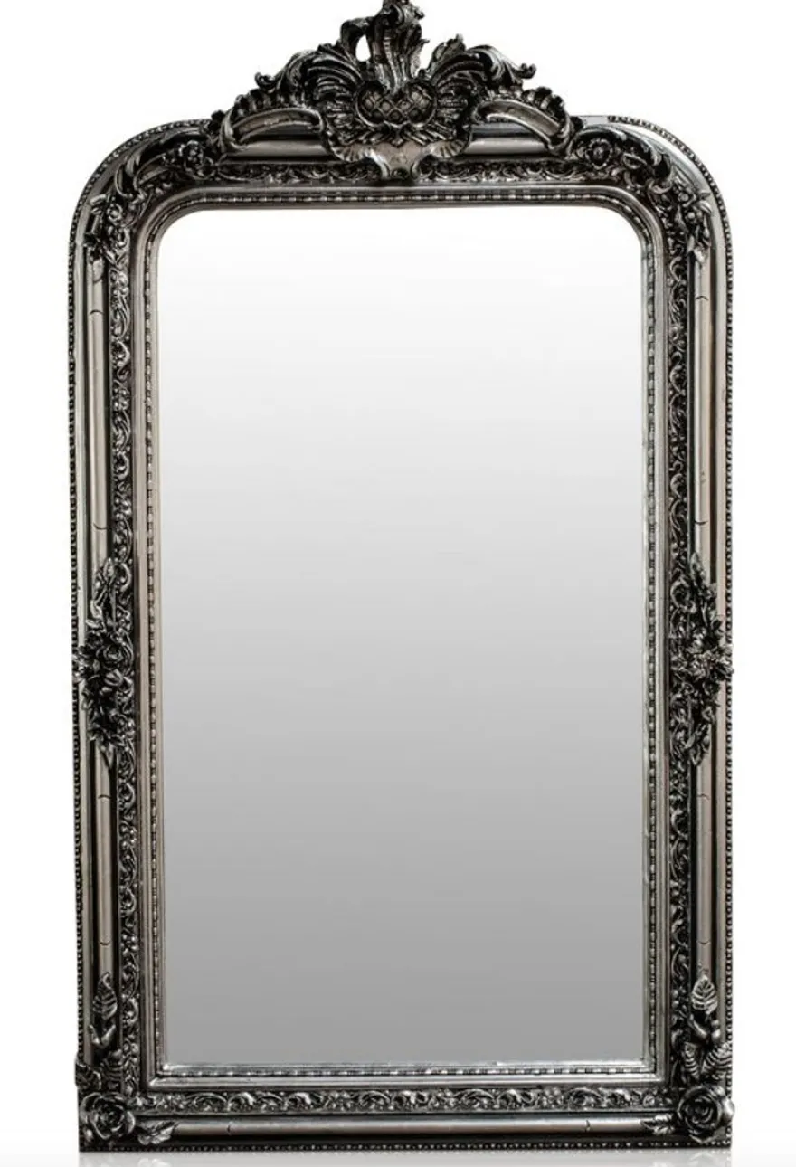 Casa Padrino Barock Spiegel Silber Antik Stil 90 x H. 160 cm - Wandspiegel Möbel
