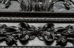 Casa Padrino Barock Spiegel Schwarz - Barockstil Spiegel mit eleganten Verzierungen - Riesiger Barockstil Wandspiegel - Barock Garderoben Spiegel - Barock Möbel - Möbel Barockstil