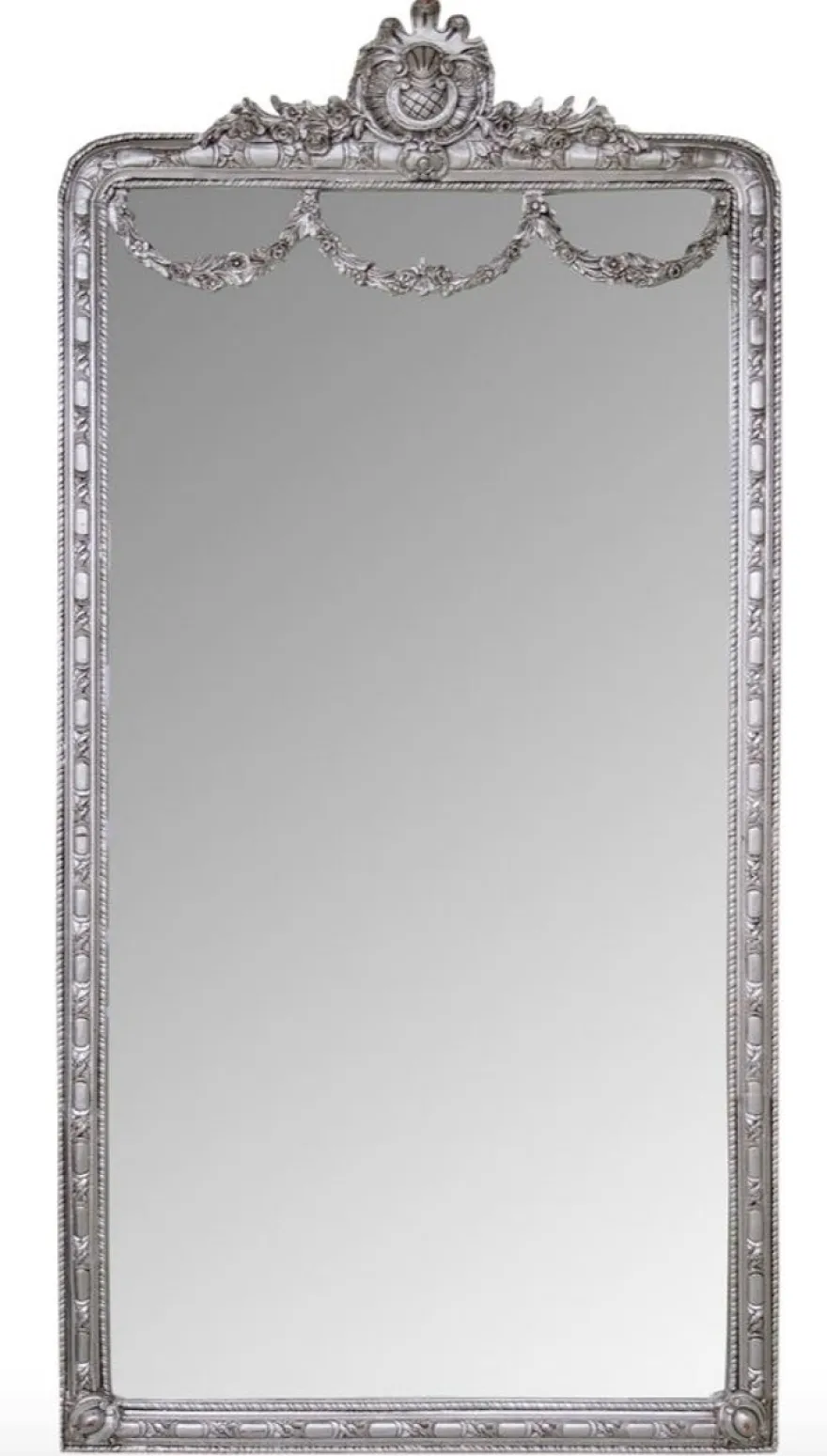 Casa Padrino Barock Spiegel Silber 120 x H. 242 cm - Barock Wandspiegel