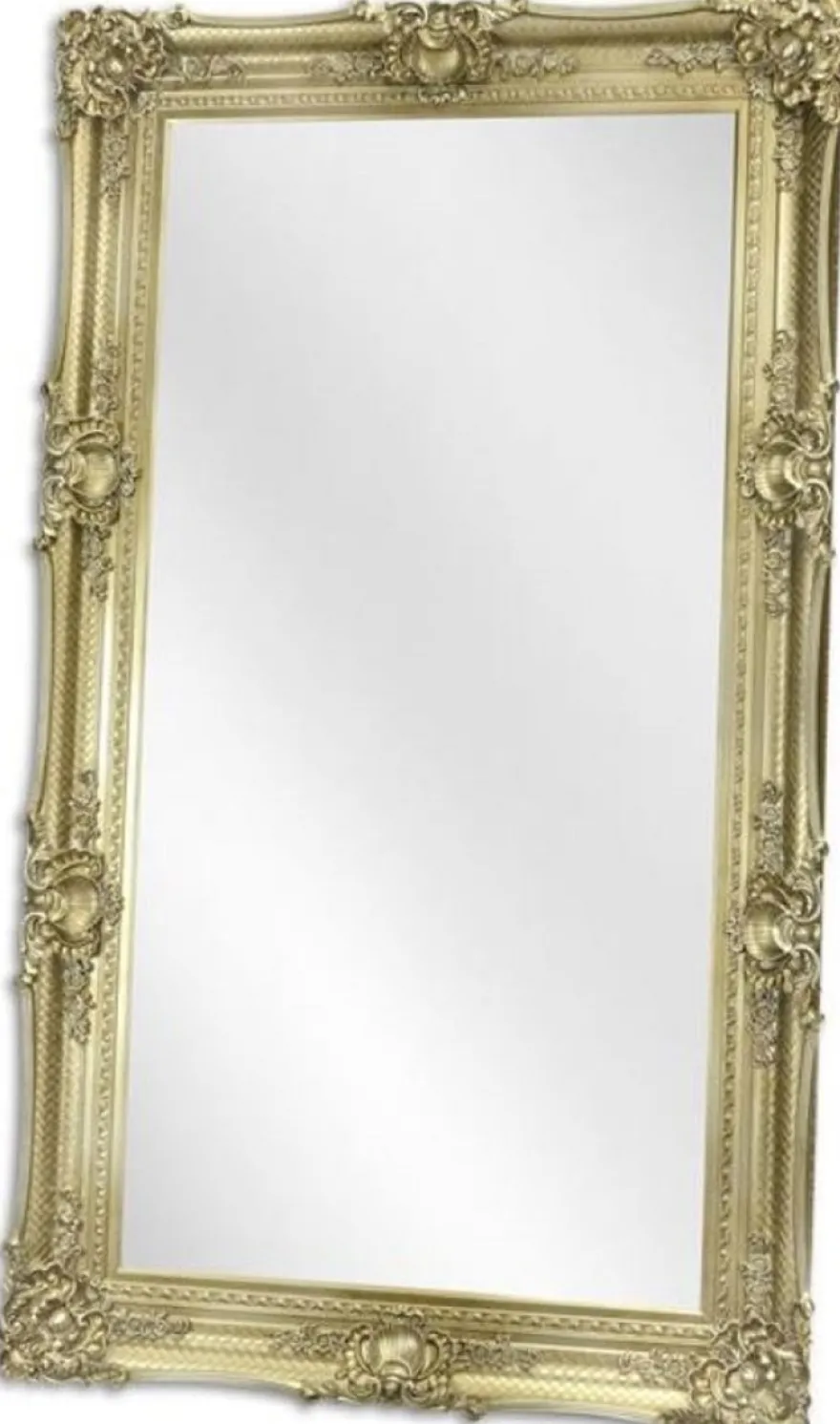 Casa Padrino Barock Spiegel Silber 122 x H. 212 cm - Garderoben Spiegel - Wohnzimmer Spiegel - Barock Möbel