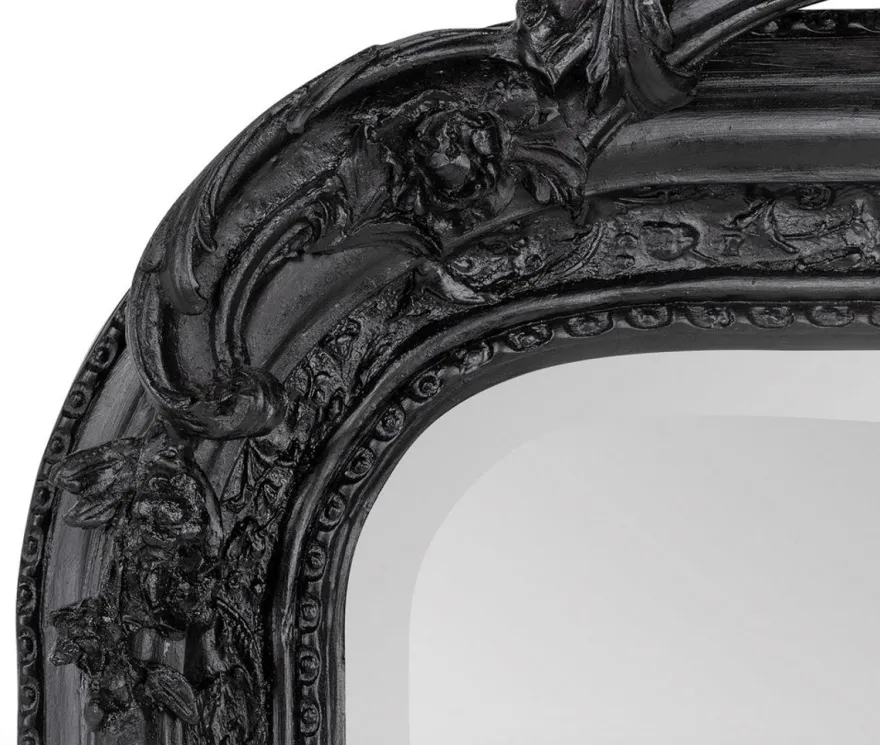 Casa Padrino Barock Spiegel Schwarz 90 x H. 160 cm - Wandspiegel Antik Stil Möbel