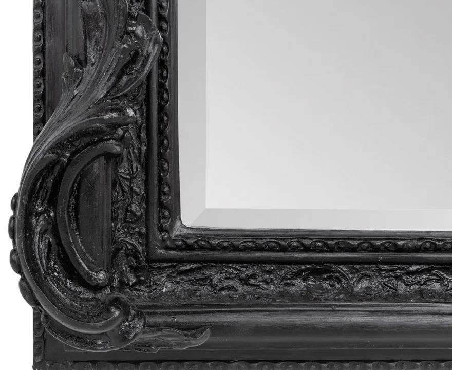 Casa Padrino Barock Spiegel Schwarz 90 x H. 160 cm - Wandspiegel Antik Stil Möbel