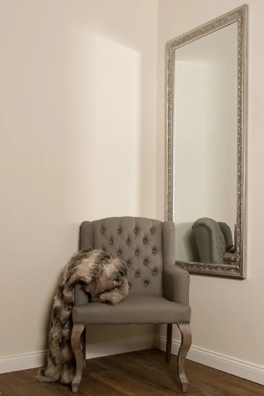 Casa Padrino Barock Spiegel Silber 72 x H. 162 cm - Handgefertigter Barock Wandspiegel