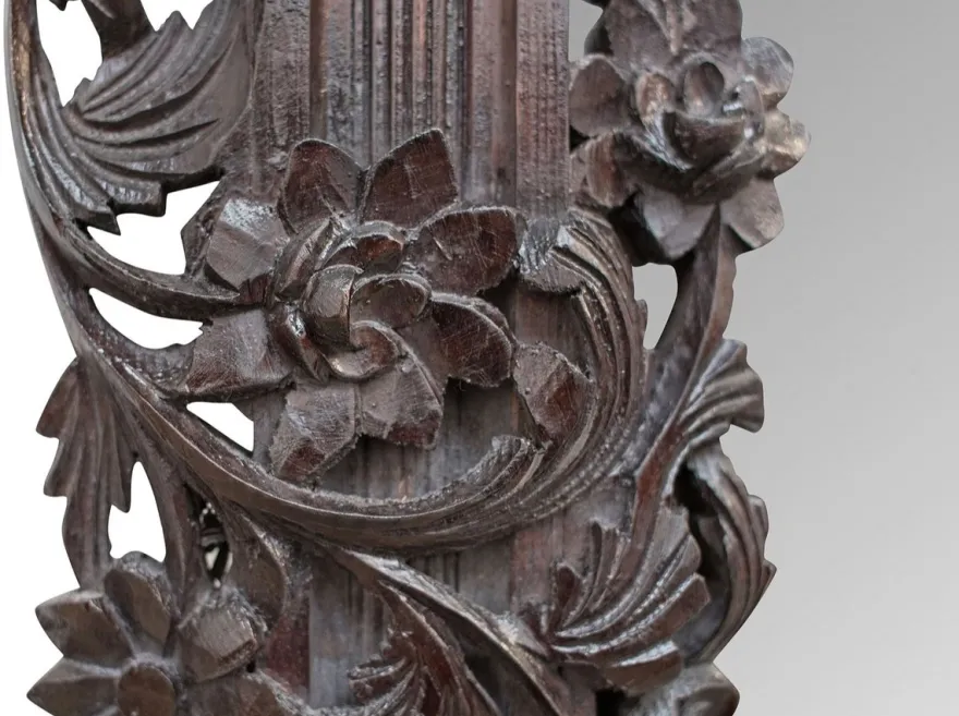Casa Padrino Barock Spiegel / Wandspiegel Dunkelbraun 122 x H. 224 cm - Barockstil Möbel