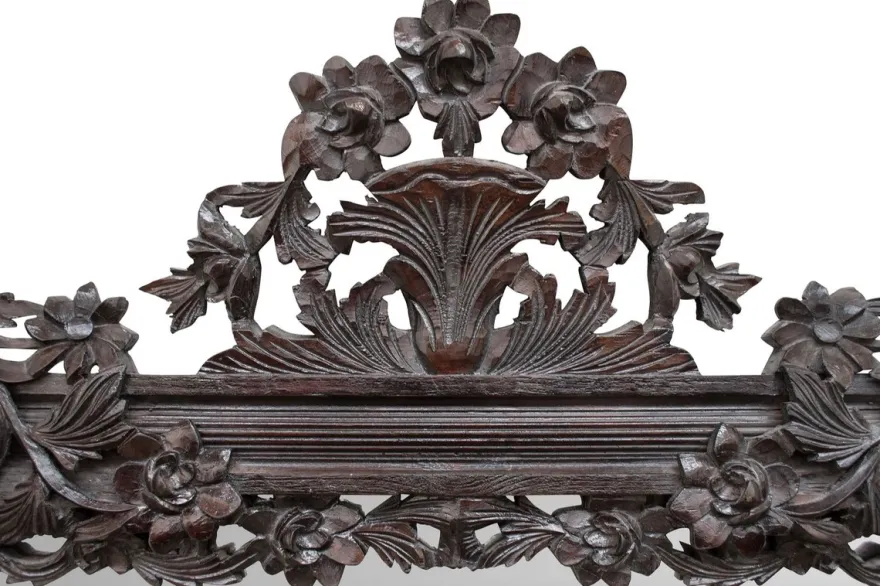 Casa Padrino Barock Spiegel / Wandspiegel Dunkelbraun 122 x H. 224 cm - Barockstil Möbel