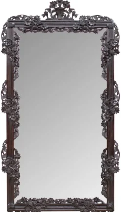 Casa Padrino Barock Spiegel / Wandspiegel Dunkelbraun 122 x H. 224 cm - Barockstil Möbel