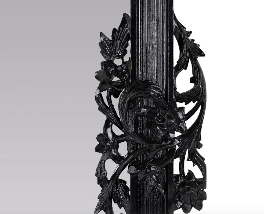 Casa Padrino Barock Spiegel / Wandspiegel Schwarz 122 x H. 224 cm - Barockstil Möbel