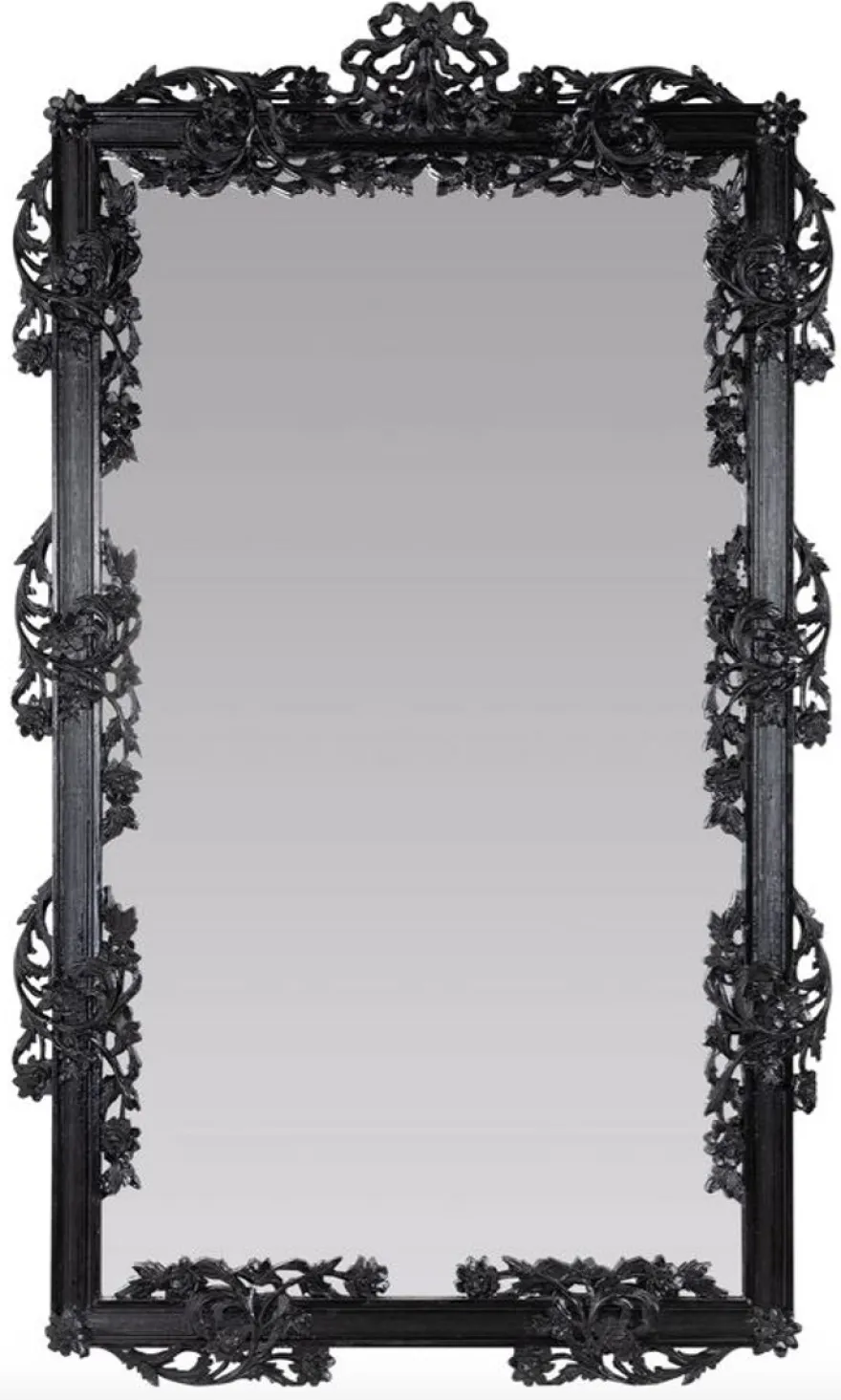 Casa Padrino Barock Spiegel / Wandspiegel Schwarz 122 x H. 224 cm - Barockstil Möbel