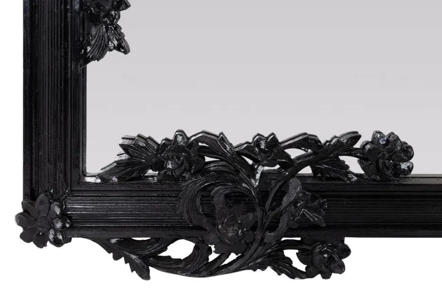 Casa Padrino Barock Spiegel / Wandspiegel Schwarz 122 x H. 224 cm - Barockstil Möbel