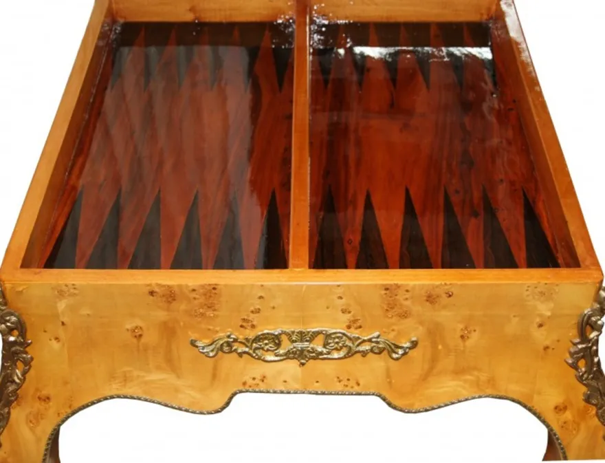 Casa Padrino Barock Spieltisch Schach / Backgammon Tisch Mahagoni L 60 x B 60 x H 71 cm - Möbel Antik Stil Barock