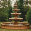 Casa Padrino Barock Springbrunnen Braun Ø 280 x H. 160 cm - Barock Garten Deko