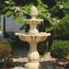 Casa Padrino Barock Springbrunnen Sandfarben H. 141 cm - Garten Deko Accessoires