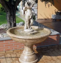 Casa Padrino Barock Springbrunnen Grau Ø 102 x H. 154 cm - Made in Italy