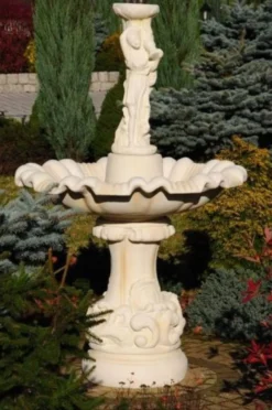 Casa Padrino Barock Springbrunnen Sandfarben Ø 100 x H. 157 cm