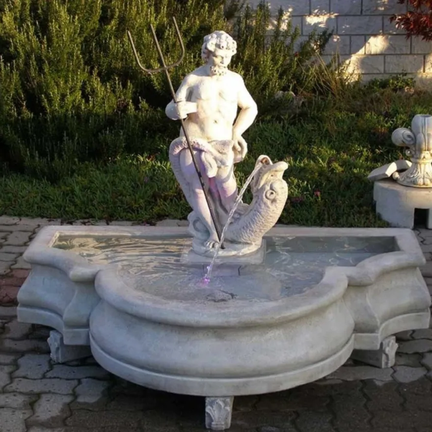 Casa Padrino Barock Springbrunnen Grau 138 x 88 x H. 107 cm - Made in Italy