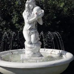 Casa Padrino Barock Springbrunnen Grau Ø 100 x H. 147 cm - Made in Italy