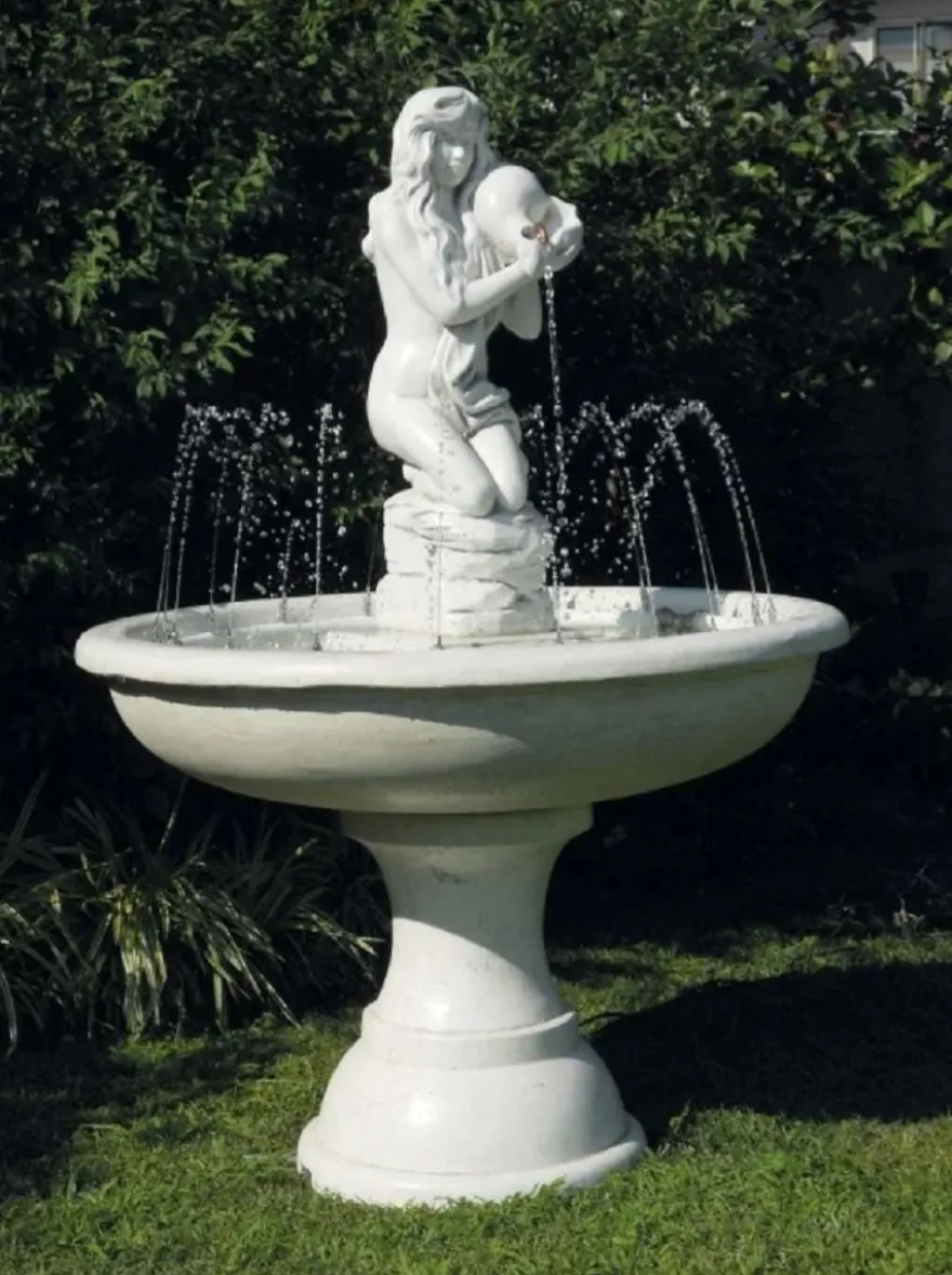 Casa Padrino Barock Springbrunnen Grau Ø 100 x H. 147 cm - Made in Italy