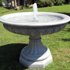 Casa Padrino Barock Springbrunnen Grau Ø 150 x H. 115 cm - Runder Gartenbrunnen - Made in Italy