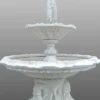 Casa Padrino Barock Springbrunnen Mädchen mit Krug Ø 145 x H. 215 cm - 2-Stufiger Gartenbrunnen