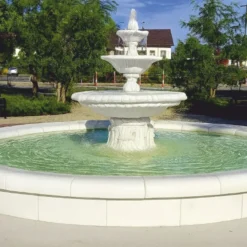 Casa Padrino Barock Springbrunnen Weiß Ø 145 x H. 180 cm - Garten Deko Brunnen