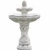 Casa Padrino Barock Springbrunnen Grau Ø 57 x H. 100 cm - Prunkvoller Gartenbrunnen - Barockstil Garten & Terrassen Deko