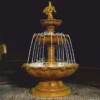 Casa Padrino Barock Springbrunnen Antik Beige Ø 145 x H. 240 cm - Prunkvoller Gartenbrunnen