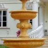 Casa Padrino Barock Springbrunnen Beige Ø 150 x H. 280 cm - Prunkvoller Gartenbrunnen - Gartendeko Brunnen - Barock Garten Deko Accessoires