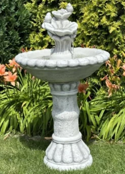 Casa Padrino Barock Springbrunnen Grau Ø 63 x H. 109 cm