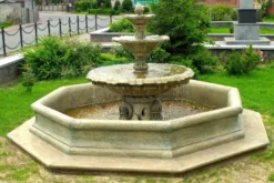 Casa Padrino Barock Springbrunnen Umrandung Antik Grau Ø 350 x H. 35 cm - Prunkvolle Gartenbrunnen Umrandung - Brunnen Umrandung - Prunkvolle Gartendeko im Barockstil