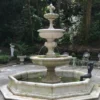 Casa Padrino Barock Springbrunnen mit Umrandung Grau Ø 350 x H. 280 cm - Gartenbrunnen - Gartendeko Brunnen - Prunkvolle Barock Garten Deko Accessoires