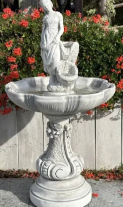 Casa Padrino Barock Springbrunnen Grau Ø 73 x H. 137 cm
