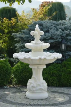 Casa Padrino Barock Springbrunnen Weiß Ø 100 x H. 146 cm