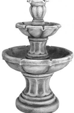 Casa Padrino Barock Springbrunnen Grau Ø 65 x H. 100 cm