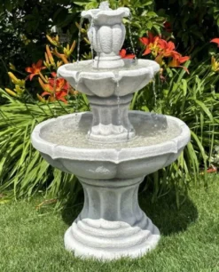 Casa Padrino Barock Springbrunnen Grau Ø 65 x H. 100 cm