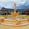 Casa Padrino Barock Springbrunnen / Gartenbrunnen Ø 445 x H. 251 cm - Prunkvoller Brunnen mit Meermuschel Wasserspeier