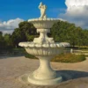 Casa Padrino Barock Springbrunnen Grau Ø 153 x H. 236 cm - Prunkvoller Gartenbrunnen