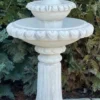 Casa Padrino Barock Springbrunnen Weiß / Grau Ø 51 x H. 91 cm