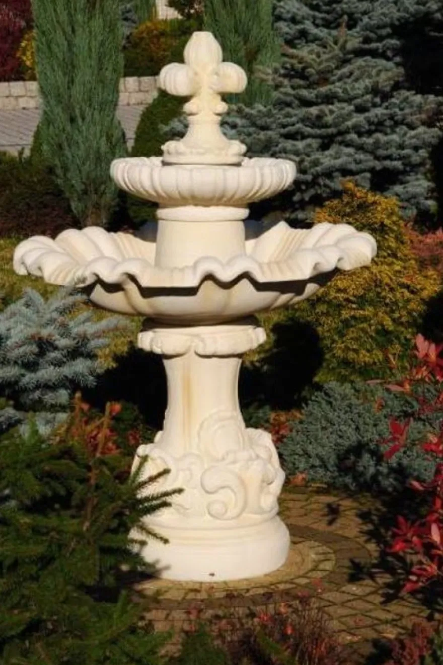 Casa Padrino Barock Springbrunnen Sandfarben Ø 100 x H. 146 cm