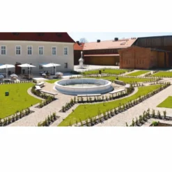 Casa Padrino Barock Springbrunnen Umrandung Grau Ø 700 cm - Barock Garten Deko