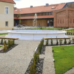 Casa Padrino Barock Springbrunnen Umrandung Grau Ø 700 cm - Barock Garten Deko