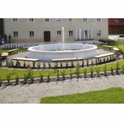 Casa Padrino Barock Springbrunnen Umrandung Grau Ø 700 cm - Barock Garten Deko