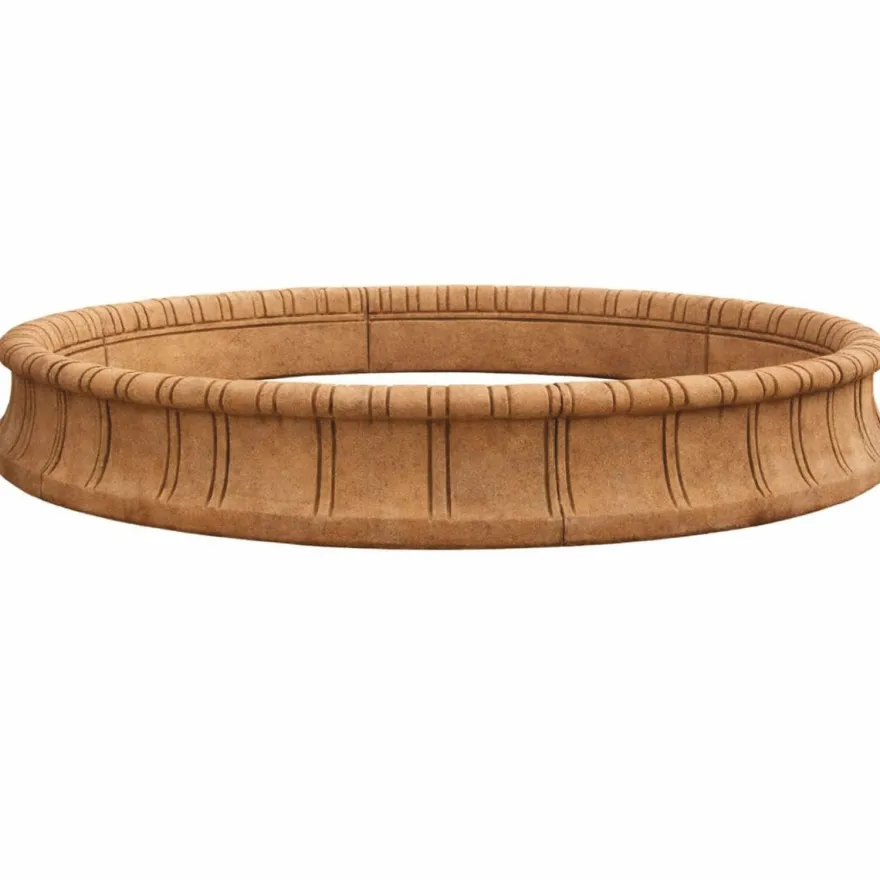 Casa Padrino Barock Springbrunnen Umrandung Braun Ø 280 x H. 35 cm