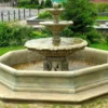 Casa Padrino Barock Springbrunnen mit Umrandung Antik Grau Ø 350 x H. 180 cm - Prunkvoller Barockstil Gartenbrunnen - Gartendeko Barock Brunnen - Barock Garten Deko Accessoires